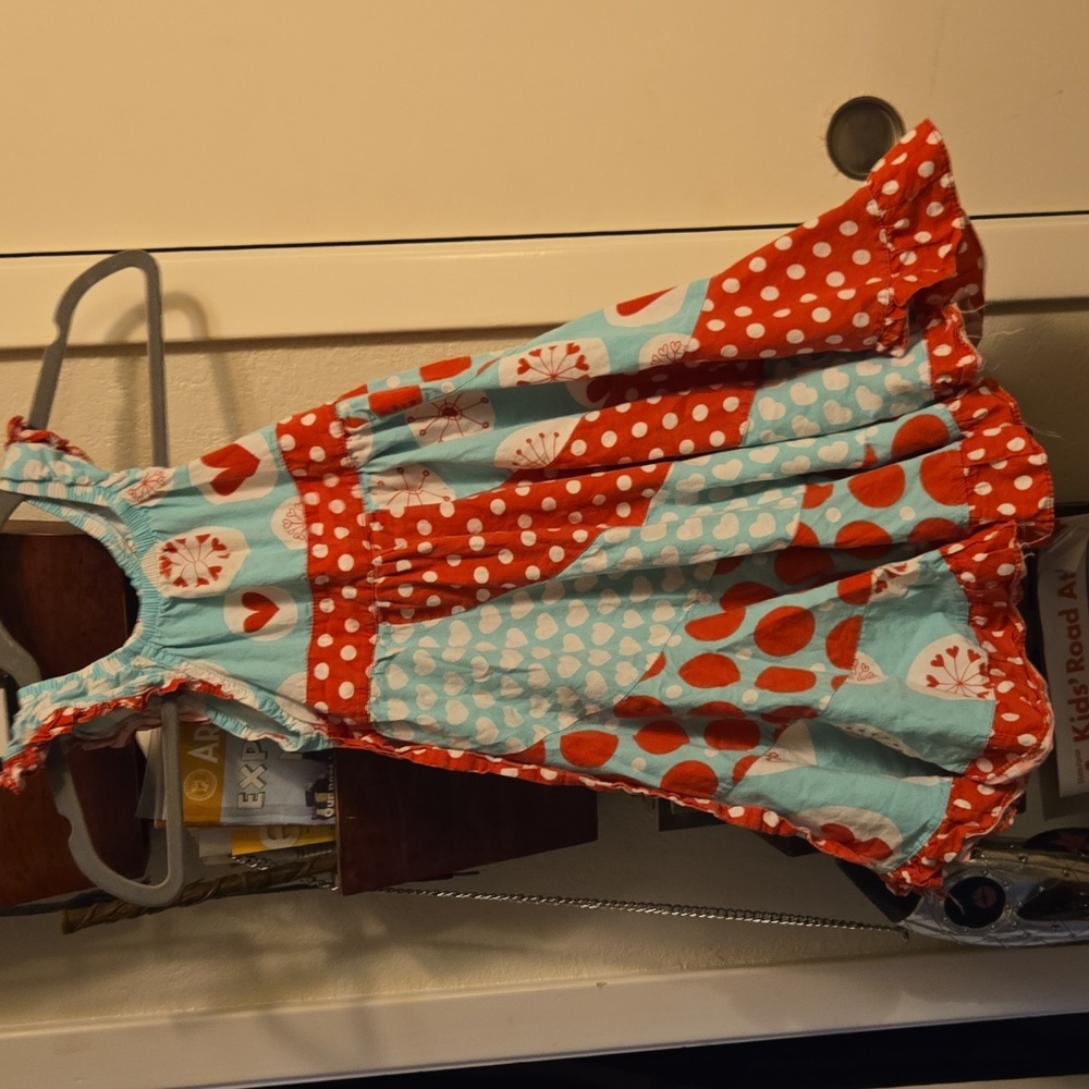 Jelly the Pug aqua and red Love Flo Dress